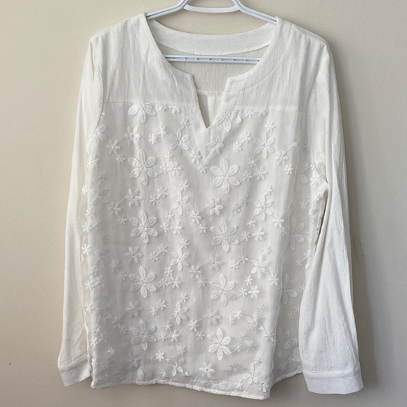 White Floral lace Women's Top - Picture 1 of 6